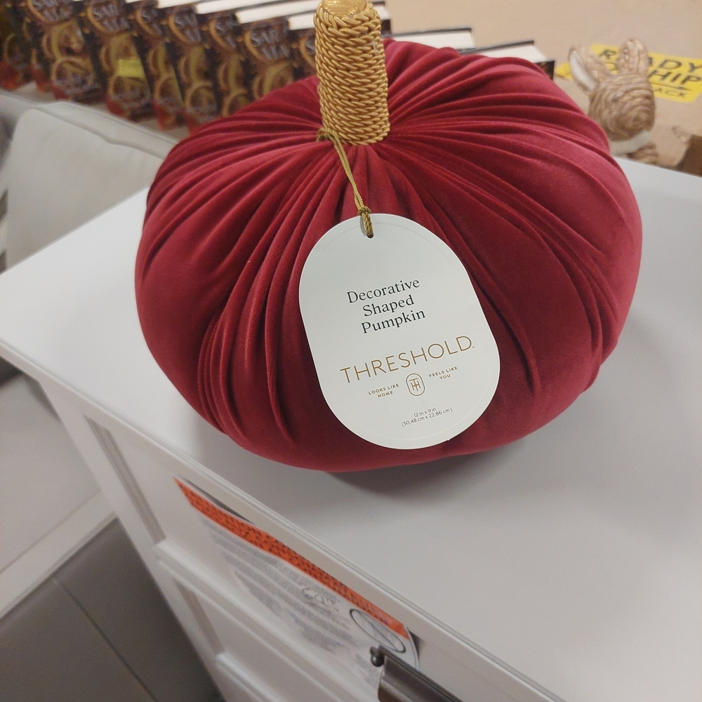 Threshold Velvet Red Pumpkin Decor